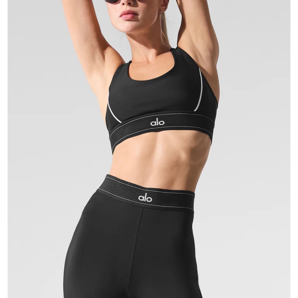 ALO Yoga airlift suit up Black Sports Bra with Racerback